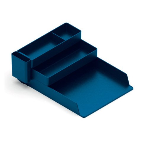 Bac rangement q-connect plastique 4 compartiments     coloris bleu