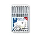 Stylo-feutre staedler pigment liner 308 encre noire clip    metal pointes assorties etui  8 unites dont 3 offertes