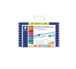 Stylo-surligneur staedtler 3620 double pointe            biseautee/pinceau coloris     assortis set 10 unites