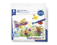 Feutre coloriage staedtler triplus color 323 encre dry   safe corps triangulaire trait 1mm coloris assortis etui 40