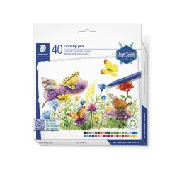 Feutre coloriage staedtler triplus color 323 encre dry   safe corps triangulaire trait 1mm coloris assortis etui 40
