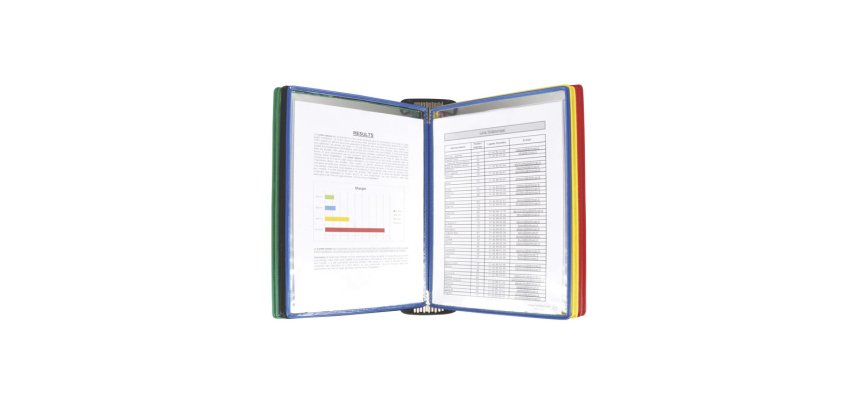Systeme presentation tarifold pro mural a4 pp 10 poches     coloris assortis