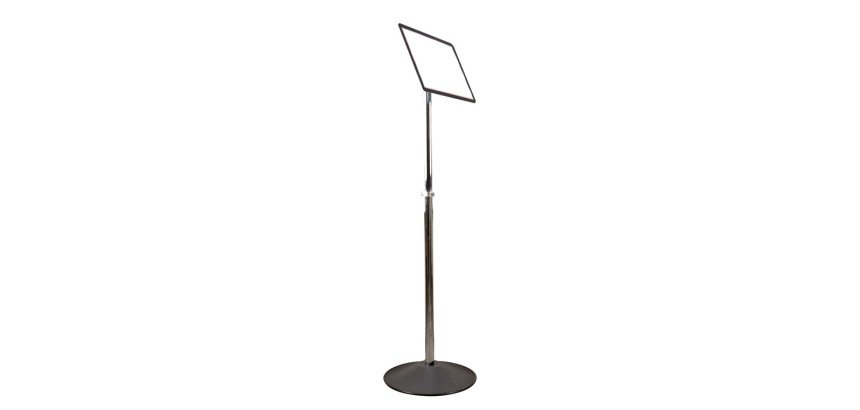 Presentoir sur pied tarifold magneto support metal hauteur 63 a 115cm coloris noir