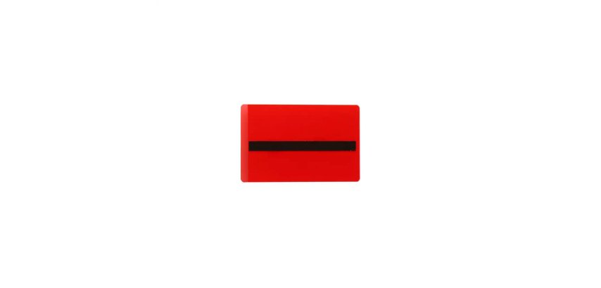 Porte-etiquette tarifold magnetique plastifiable a     froid 66x100mm coloris rouge  sachet 50 unites