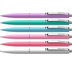 Stylo-bille schneider k15 retractable trait 0,5mm encre bleue clip metal coloris      pastel assortis