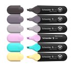 Surligneur schneider job pointe biseautee trait 1/5mm  coloris assortis pochette 6   unites