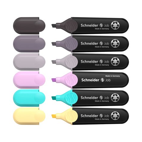 Surligneur schneider job pointe biseautee trait 1/5mm  coloris assortis pochette 6   unites