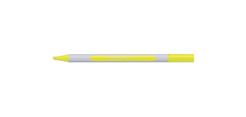 Surligneur schneider shine-up pointe biseautee trait 1/4mm  corps triangulaire coloris    jaune