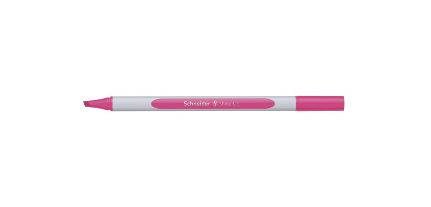 Surligneur schneider shine-up pointe biseautee trait 1/4mm  corps triangulaire coloris    rose