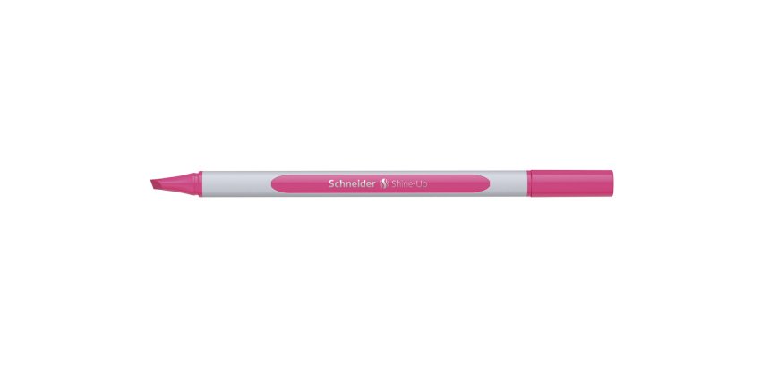 Surligneur schneider shine-up pointe biseautee trait 1/4mm  corps triangulaire coloris    rose