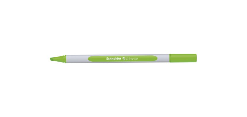 Surligneur schneider shine-up pointe biseautee trait 1/4mm  corps triangulaire coloris    vert