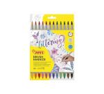 Feutre jovi lettering double pointe pinceau/fine coloris   assortis etui 12 unites