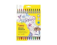 Feutre jovi lettering double pointe pinceau/fine coloris   assortis etui 12 unites