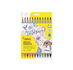 Feutre jovi lettering double pointe pinceau/fine coloris   assortis etui 12 unites