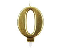 Bougie eurowrap chiffre anniversaire n  0 coloris or