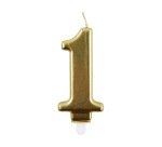 Bougie eurowrap chiffre anniversaire n  1 coloris or