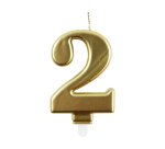 Bougie eurowrap chiffre anniversaire n  2 coloris or