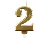 Bougie eurowrap chiffre anniversaire n  2 coloris or