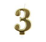 Bougie eurowrap chiffre anniversaire n  3 coloris or