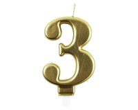 Bougie eurowrap chiffre anniversaire n  3 coloris or