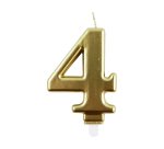 Bougie eurowrap chiffre anniversaire n  4 coloris or
