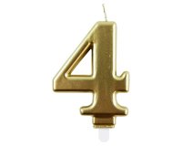 Bougie eurowrap chiffre anniversaire n  4 coloris or