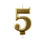Bougie eurowrap chiffre anniversaire n  5 coloris or