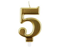 Bougie eurowrap chiffre anniversaire n  5 coloris or