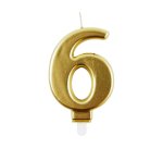 Bougie eurowrap chiffre anniversaire n  6 coloris or