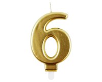 Bougie eurowrap chiffre anniversaire n  6 coloris or
