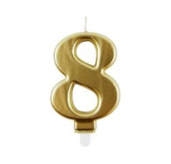 Bougie eurowrap chiffre anniversaire n  8 coloris or