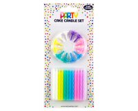 Bougie anniversaire eurowrap coloris pastelel assortis     blister 24 unites + 12        supports