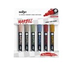 Marqueur darwi marbel universel pointe ronde medium 4mm coloris assortis nature   set 6 unites
