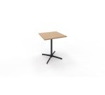 Table eol lucie plateau melamine epaisseur 2,5cm      70x70x73,5cm pied metal noir  coloris chene naturel