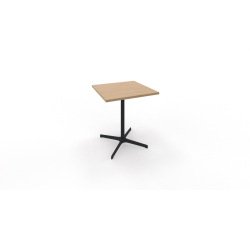Table eol lucie plateau melamine epaisseur 2,5cm      70x70x73,5cm pied metal noir  coloris chene naturel