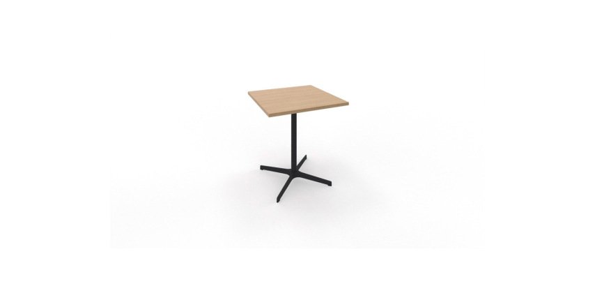 Table eol lucie plateau melamine epaisseur 2,5cm      70x70x73,5cm pied metal noir  coloris chene naturel
