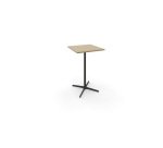 Table haute eol lucie plateau melamine epaisseur 2,5cm      70x70x104,5cm pied metal noir coloris chene naturel