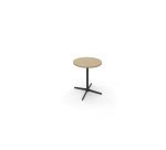 Table eol lucie plateau melamine epaisseur 2,5cm      diam.70cm hauteur 73,5cm pied metal noir coloris chene