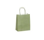Sac kraft 90g/m2 poignees torsadees 230x120x300mm       coloris vert amande