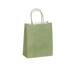 Sac kraft 90g/m2 poignees torsadees 350x140x400mm       coloris vert amande