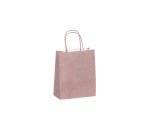 Sac kraft 90g/m2 poignees torsadees 180x80x220mm        coloris rose poudre