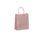 Sac kraft 90g/m2 poignees torsadees 230x120x300mm       coloris rose poudre