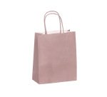 Sac kraft 90g/m2 poignees torsadees 350x140x400mm       coloris rose poudre