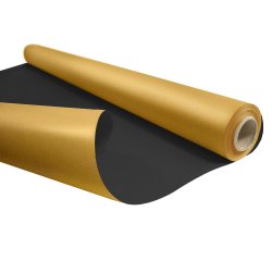 Papier cadeau kraft duo metal 60gr rouleau 0,69x50m coloris noir / or