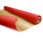 Papier cadeau kraft duo metal 60gr rouleau 0,69x50m coloris rouge / or