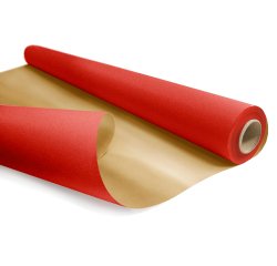 Papier cadeau kraft duo metal 60gr rouleau 0,69x50m coloris rouge / or