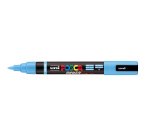 Marqueur posca pc5br peinture base eau inodore tout support pointe moyenne brush coloris  bleu clair