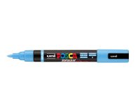Marqueur posca pc5br peinture base eau inodore tout support pointe moyenne brush coloris  bleu clair