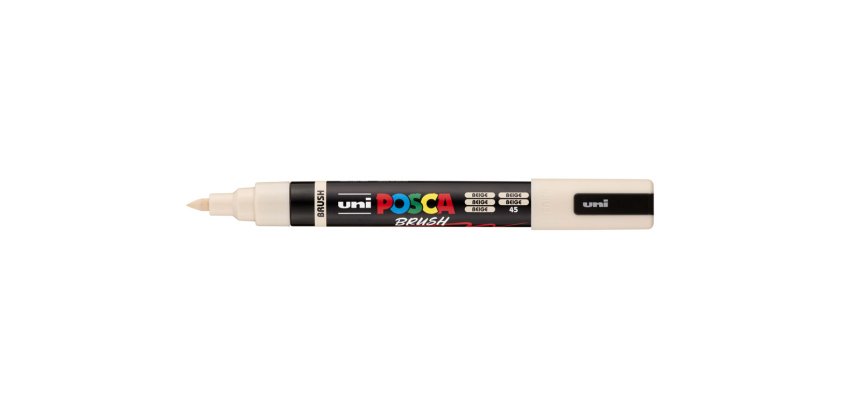 Marqueur posca pc5br peinture base eau inodore tout support pointe moyenne brush coloris  beige