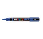 Marqueur posca pc5br peinture base eau inodore tout support pointe moyenne brush coloris  bleu fonce
